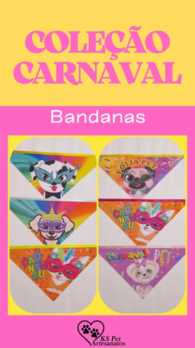 Bandana Pet Carnaval C/30unid P M Pet Shop Banho E Tosa
