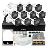 Kit Cftv Intelbras 10 Câmeras Vhd 1130 Dvr 16ch Mhdx 1016 1t