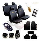 Kit Capa Couro Banco Carro Tapete Volante Chevrolet + Brinde