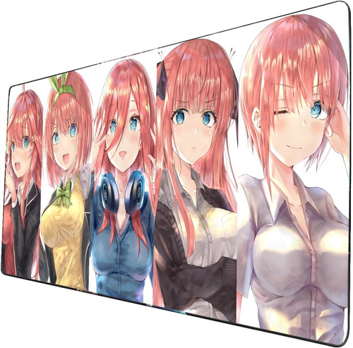 Mouse Pad Grande Quintillizas Personajes Anime Arte 40x90cm