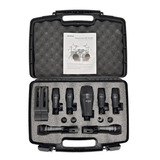 Kit De 7 Microfones Para Bateria Profissional Amw D7 + Case Cor Preto