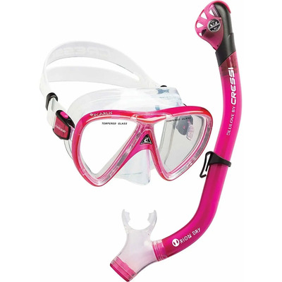 Combo Cressi Ikarus & Orion Dry Ideal Para Snorkeling Buceo Color Rosa | Envío gratis
