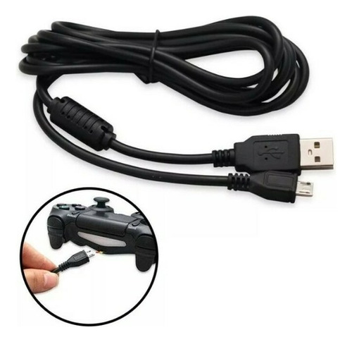 Cable Carga Joystick Ps4 Micro Usb Con Filtro Usb Control