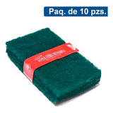 Paq. De 3 Fibras Verde Para Lavado De Platos Y Utensilios