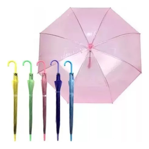 35 Paraguas Transparente Sombrilla Portatil Lluvia Mayoreo