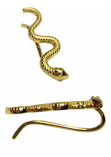 Aros Trepadores De Plata 925 Gold Serpiente