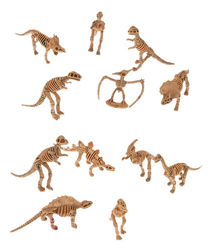 A 12 Piezas Novedad De Dinosaurios Surtido Figuras Esqueleto