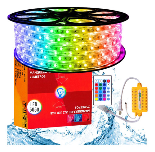 Manguera Led Rgb 25 Metros Multicolor Impermeable