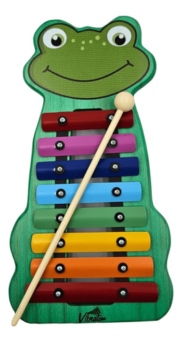 Instrumento Musical Infantil Metalofone 8 Teclas Sapo 