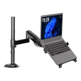 Suporte Articulado Mesa Pistão Gás + Bandeja Para Notebook