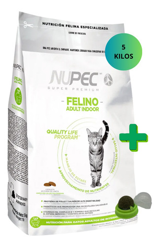 Croquetas Nupec Indoor Gato Adulto 5kg + Regalo Para Tu Gato