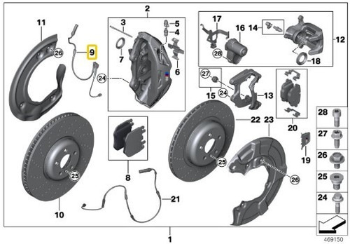 Sensor De Freno Delantero Para Bmw Serie 7 G12 740lex B48x Foto 2