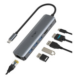 Hub Usb C, Adaptador Multipuerto Usb C Con Ethernet Rj45, Hd