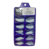 100 Tips Stiletto Cx Azul Alongamento Unhas