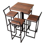 Conjunto Mesa Alta Bar Bistrô Q 4 Banquetas Confort Imbuia