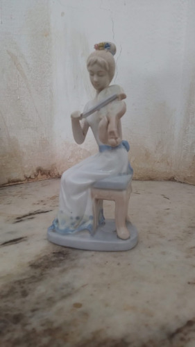 Figura Estilo Lladro Mujer Violinista 17cm (cu3)