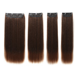 Set De Pelo Wigs Wear Natural Clip Para Mujer, 4 Unidades, 1