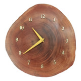Relógio De Madeira C/ Verniz Rústico Natural Bolacha Robusta
