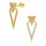 Chic Bijoux Pendientes Triangulares Para Mujer - Con Zirconi