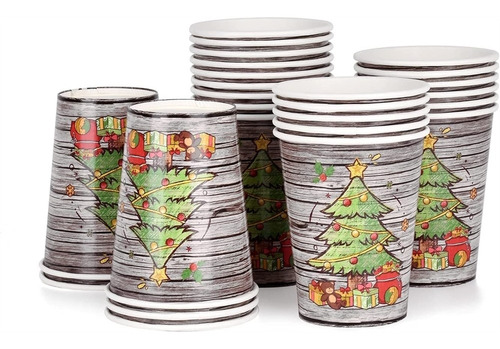 Vasos Desechables De Árbol De Navidad  De 20 Unidades 9 Oz