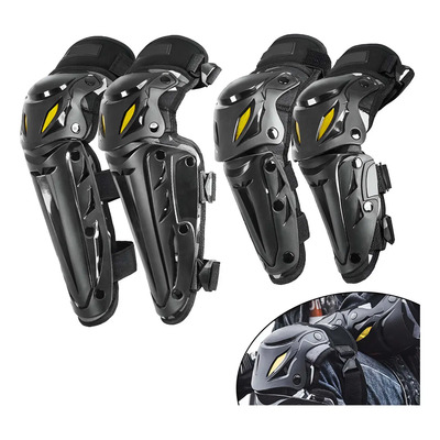 Rodilleras Y Coderas Ajustables Para Motociclista Protecció Color Negro | Envío gratis