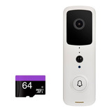 Timbre Camara Monitoreo En Vivo Seguridad Hogar + Sd 64gb