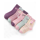 Kit 12 Pares De Meias Infantil Estampadas Menina Feminina