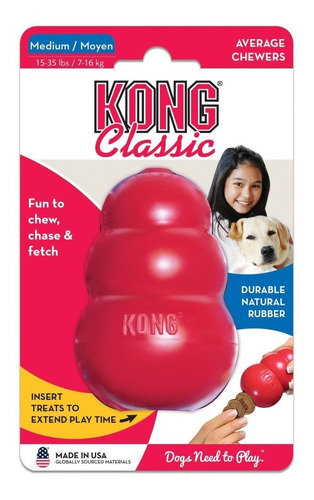 Juguete Para Perros Kong Classic M- Rellenable Razas 