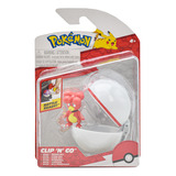 Pokemon Clip N Go Magby Con Honor Ball 4cm Jazwares