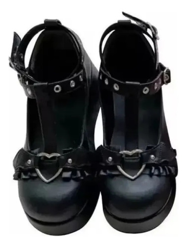 Zapatos Góticos Oscuros Punk Con Plataforma Y Lazo De Lolita