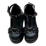 Zapatos Góticos Oscuros Punk Con Plataforma Y Lazo De Lolita