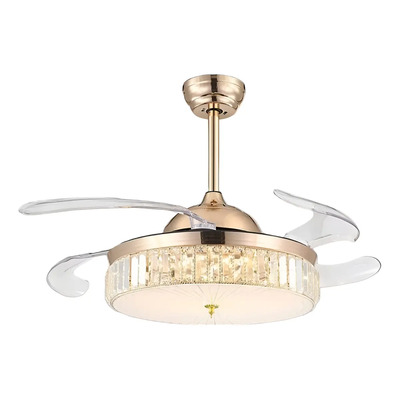 Ventilador de Techo Dorado Alpha y Omega LED 6 Velocidades Aspas Retráctiles | Meses sin interés