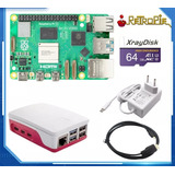 Kit Raspberry Pi5 Pi 5 4gb Ram Com Case Fonte Hdmi Sd 64gb