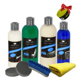 Kit Deluxe Shampoo Cera Apc Tapicerias Almorol Gel Llantas