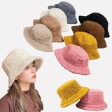 Gorro Sombrero Pesquero Peluche Tierno Para Mujer Y Niñas 