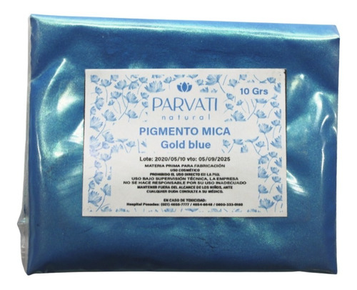 Pigmento Natural Mica Grado Cosmetico Gold Blue 30grs