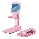 Soporte Celular Tablet Escritorio Plastico Rosa Maravillo