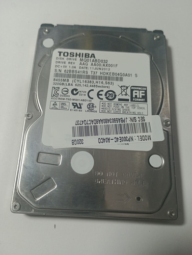 Disco Duro De 320 Gb Toshiba