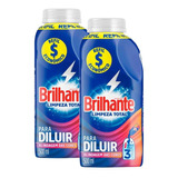 Kit 2 Refil Sabão Líquido Brilhante Limpeza Total 500ml