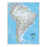  Mapa Sudamerica National Geographic 140x108cm Tela Pvc