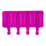  Forma De Silicone Rosa Para Picolé Mini Magnum E Bolos -