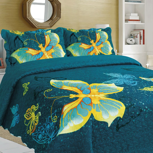 Cubre Cama Edredón Plumón Verano Estampado Diseño 817 2plaza