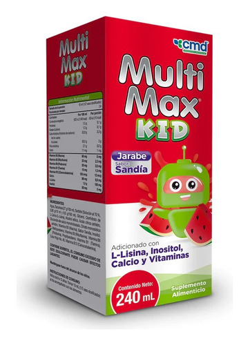 Multi-max Kid L-lisina, Inositol, Calcio Jarabe C/240 Ml Cmd