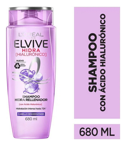 Shampoo Loreal Elvive Hidra Hialuronico Rellenador 680ml