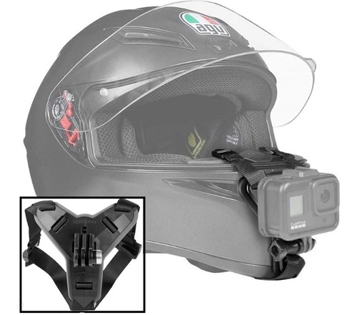 Suporte Gopro P/ Capacete Eken Sjcam Moto Queixo Universal