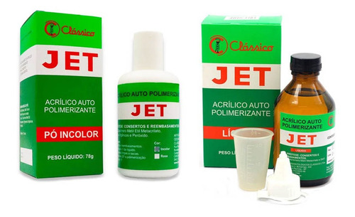 Resina Acrílica Auto Jet Pó 78gr + Resina Líquida 250ml