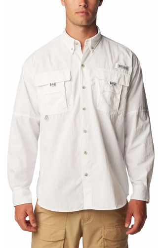 Camisa Columbia Bahama Manga Larga Blanca Talla Xl