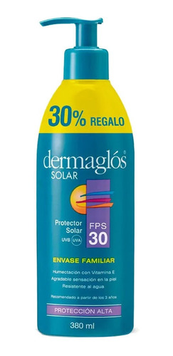 Dermaglos Solar Fps 30 Emulsion Envase Familiar X 380ml