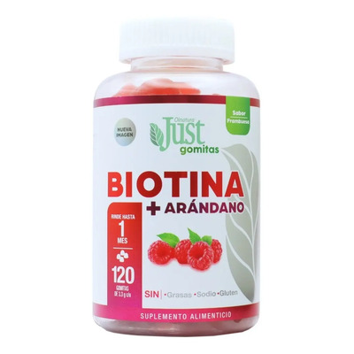 Olnatura Just Gomitas Biotina Arándano Sabor Frambuesa Vegano Sin Gluten 120 Uds | Envío gratis