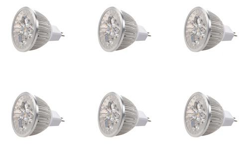 6 Pieces 4 X 1w Gu5.3 Mr16 12v Warm White Led Bulb Sp